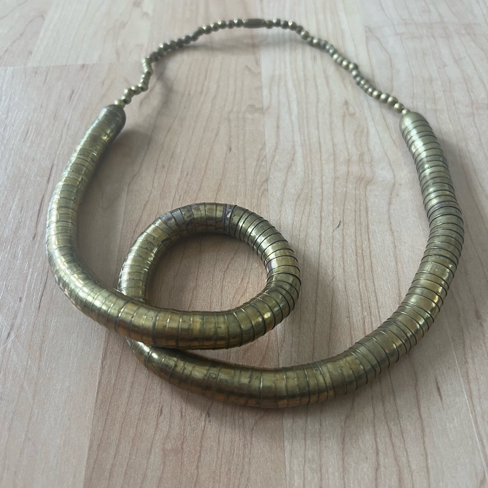 VINTAGE COPPER or BRASS SNAKE NECKLACE